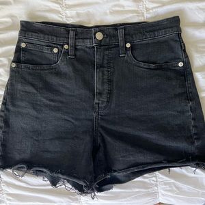Hi rise denim shorts